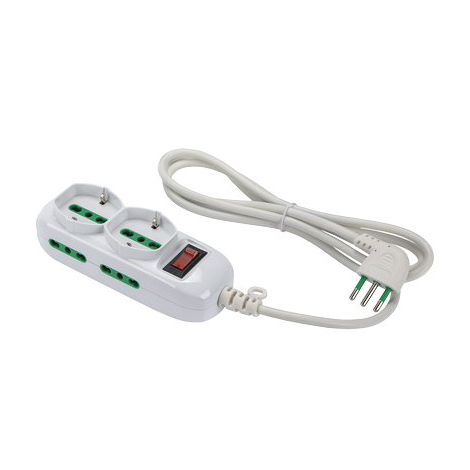Multipresa bipasso schuko + termico triax fme - Bianco posti 6 2p+t 16a n�xmmq 3x0,75 mt 1,5