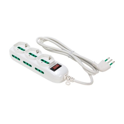 Multipresa bipasso schuko + termico triax fme - Bianco posti 9 2p+t 16a n�xmmq 3x0,75 mt 1,5