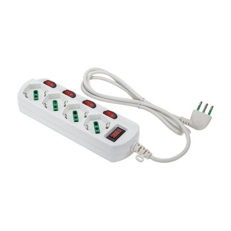 Multipresa bipasso sch +4 int.lum retail fme - Bianco posti 4 2p+t 16a n�xmmq 3x0,75 mt 1,5