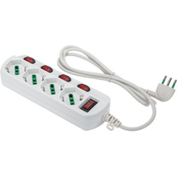 Multipresa bipasso sch +4 int.lum retail fme - Bianco posti 4 2p+t 16a nâ°xmmq 3x0,75 mt 1,5