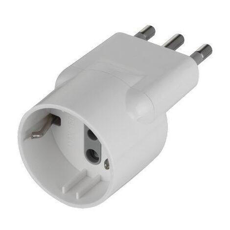 Adattatore  schuko  disassato  electraline - Bianco  2p+t  10a