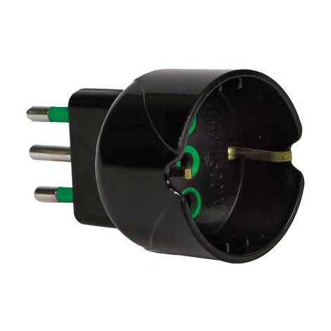 Adattatore schuko garanti - Nero 2p+t 10a