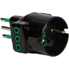 Adattatore triplo 10a-10a+schuko garanti - Nero 2p+t