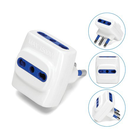 Adattatore triplo 16a-16a aigostar - Bianco 2p+t