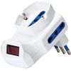Adattatore triplo 10a-10/16a+schuko aigostar - Bianco 2p+t + interruttore termico