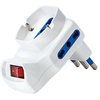 Adattatore triplo 16a-10/16a+schuko aigostar - Bianco 2p+t + interruttore