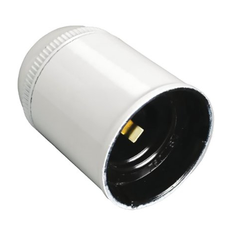 Portalampada camicia liscia electraline - Termoplstico bianco e27 m10x1
