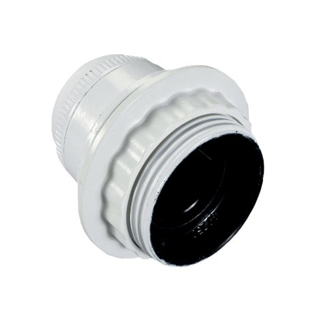 Portalampada camicia liscia + ghiera electraline - Termoplastico bianco e27 m10x1