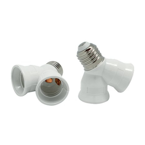 Portalampada sdoppiato e27 electarline - Termoplastico bianco