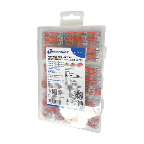 Morsetto connessione volante leva kit electraline - Mmq 0,2/4 cf=pz 45