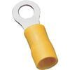 Terminale ad anello a stringere - Giallo x cavo mmq 1,5/2,5 foro mm 4 cf=pz 20