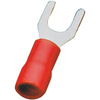 Terminale a forcella a stringere - Rosso x cavo mmq 1,5/2,5 foro mm 6,3 cf=pz 20