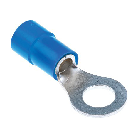 Terminale ad anello a stringere - Blu x cavo mmq 1,5/2,5 foro mm 4,3 cf=pz 10