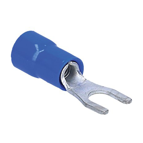 Terminale a forcella a stringere - Blu x cavo mmq 1,5/2,5 foro mm 4,3 cf=pz 10