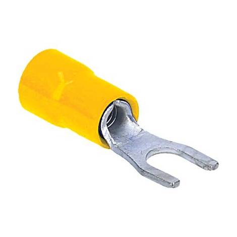 Terminale a forcella a stringere - Giallo x cavo mmq 4,0/6,0 foro mm 6,0  cf=pz 10