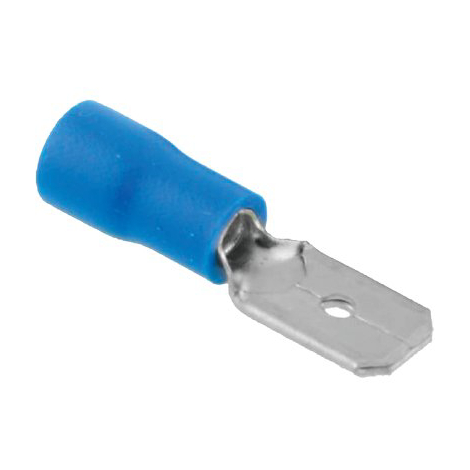 Terminale piatto maschio a stringere - Blu x cavo mmq 1,5/2,5 mm 6,3 cf=pz 10