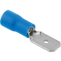 Terminale piatto maschio a stringere - Blu x cavo mmq 1,5/2,5 mm 6,3 cf=pz 10