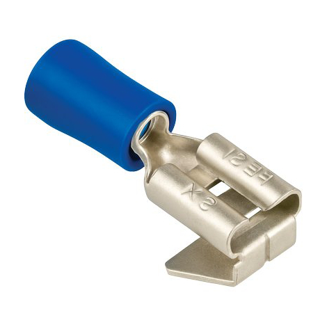 Terminale piatto maschio femmina a stringere - Blu mmq 1,5/2,5 mm 6,3 cf=pz 10