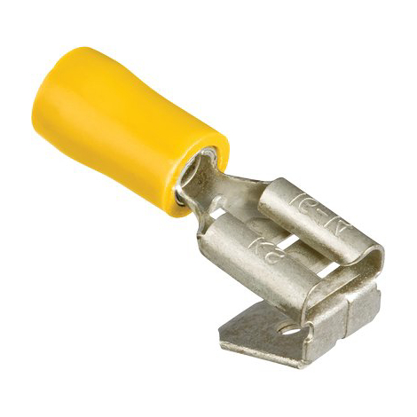 Terminale piatto maschio femmina a stringere - Giallo mmq 4,0/6,0 mm 6,3 cf=pz 10