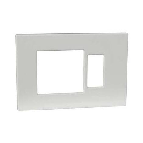 Placca  coprifrutti  venus  marlanvil - Resina  avorio  posti  1  +  schuko  mm  115x80