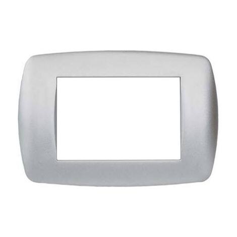 Placca  coprifrutti  millenium  marlanvil - Alluminio  satinato    posti  3  mm  122x83