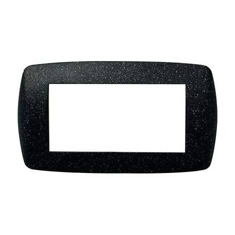 Placca  coprifrutti  millenium  marlanvil - Nero  flash  posti  4  mm  150x83