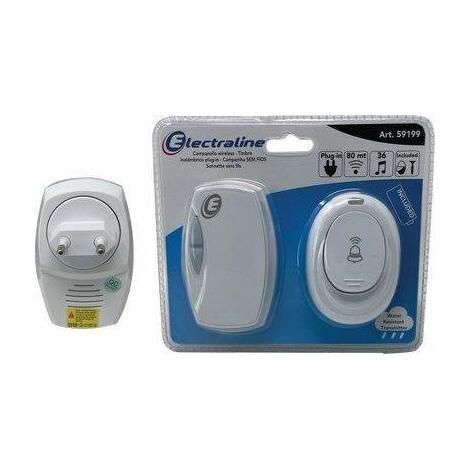 Campanello  +  pulsante  esterno  electraline - Ricevitore  volt  220  pulsante  1xa23  inclusa