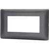 Placca coprifrutti ab matix - Nero posti 4 mm 140x85