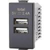 Presa usb abm - Nero 2 prese usb volt 5 a 2.4