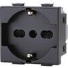 Presa schuko + sicurezza abm - Nero volt 250 a 10/16 2p+t