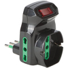 Adattatore triplo 10a-16a+schuko fme - Nero 2p+t + interruttore termico