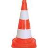 Cono  stradale  bianco/arancio - Pe  +  base  h.cm  53