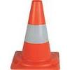 Cono  stradale  bianco/arancio - Pe  +  base  h.cm  33