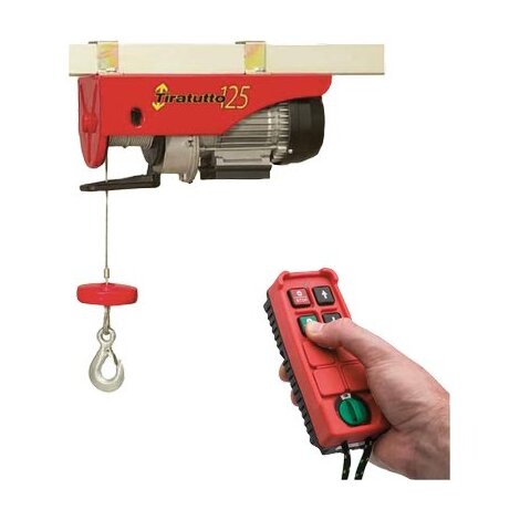 Paranco elettrico tiratutto tt 125 ts europea - + radiocomando watt 450 mt 11 kg 125/200