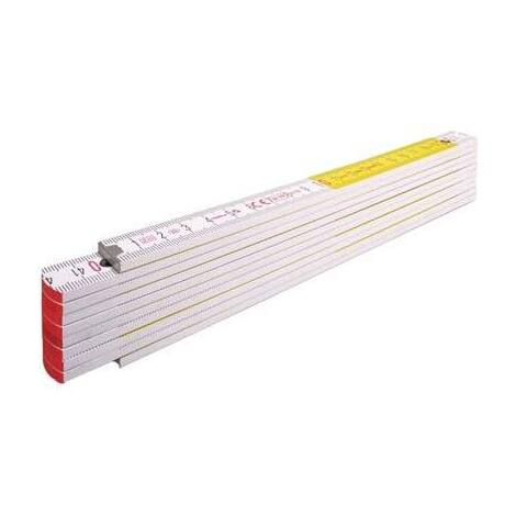 Doppiometro  legno  717  stabila - Bianco/giallo  decimetri  rossi  mt  2