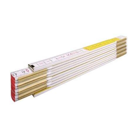 Doppiometro  legno  617  stabila - Bianco/giallo  decimetri  rossi  mt  2