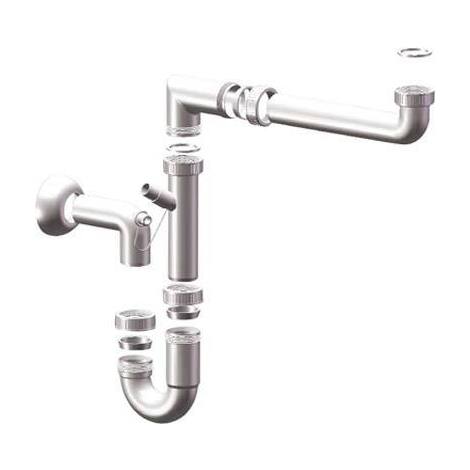 Sifone  pp  salvaspazio  1  vasca  +  1  attacco - Bianco  mm  40  1