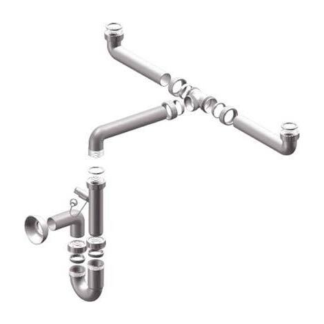 Sifone  pp  salvaspazio  2  vasche  +  1  attacco - Bianco  mm  40  1