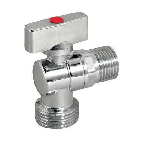 Rubinetto  a  sfera  x  lavatrice - Ottone  cromato  1/2mx3/4m