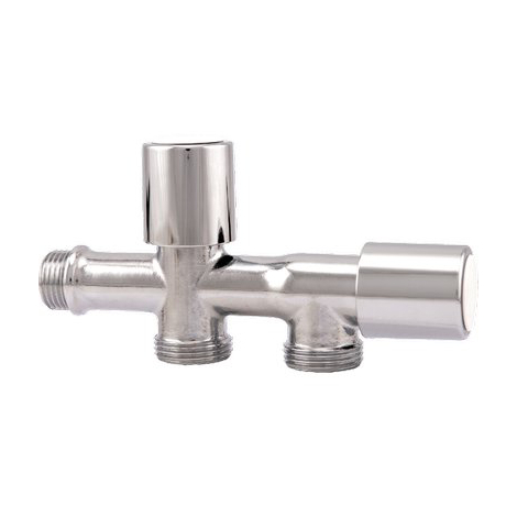 Doppio rubinetto a vite x lavatrice 240 itap - Ottone cromato 1/2mx3/4m