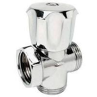 Rubinetto  a  vite  3  vie  x  lavatrice  255  itap - Ottone  cromato  1/2mx3/4m