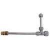 Rubinetto  a  squadra  x  cassetta  wc  +  doppia  canna - Ottone  nichelato  3/8m