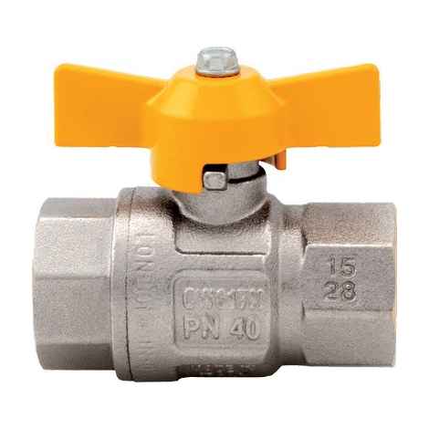 Valvola sfera gas + farfalla ff 068 itap - Ottone nichelato 1/2f