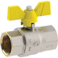 Valvola  sfera  gas  +  farfalla  ff  futurgas  fiv - Ottone  nichelato  1/2f