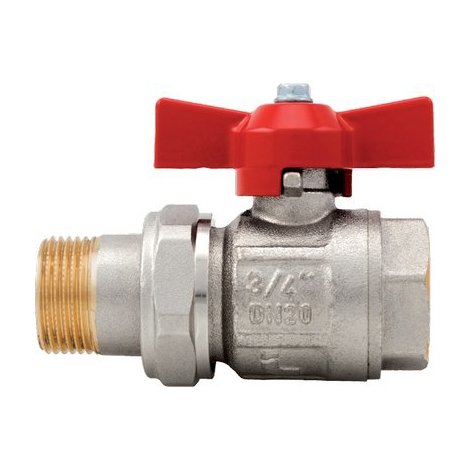 Valvola sfera totale mf farfalla ideal 098 itap - Ottone nichelato 3/4mf