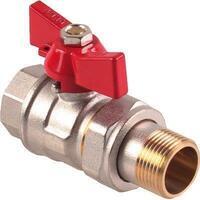 Valvola sfera mf farfalla+bocchettone stars - Ottone nichelato 1/2