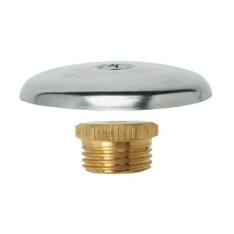 Tappo  m  ottone  +  rosone  inox - 1/2m