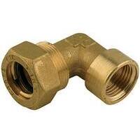 Gomito  stringitubo  filetto  femmina  x  rame - Ottone  mm  10x1/2f