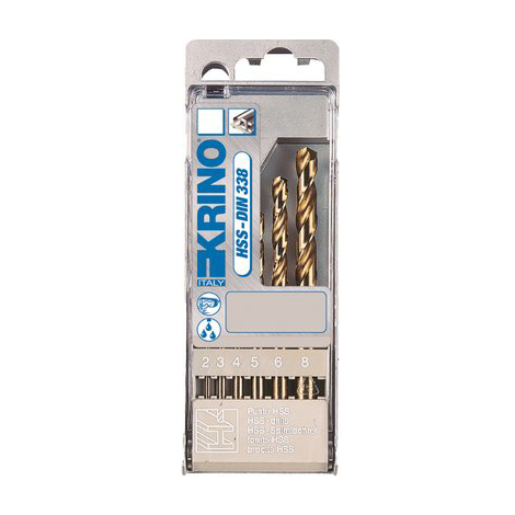 Punta trapano hss cobalto 5% astuccio krino - Mm 2,0/8,0 cf=pz 6