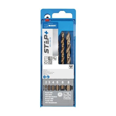Punta trapano hss-g step+ 01401 astuccio krino - Mm 2,0/8,0 cf=pz 6